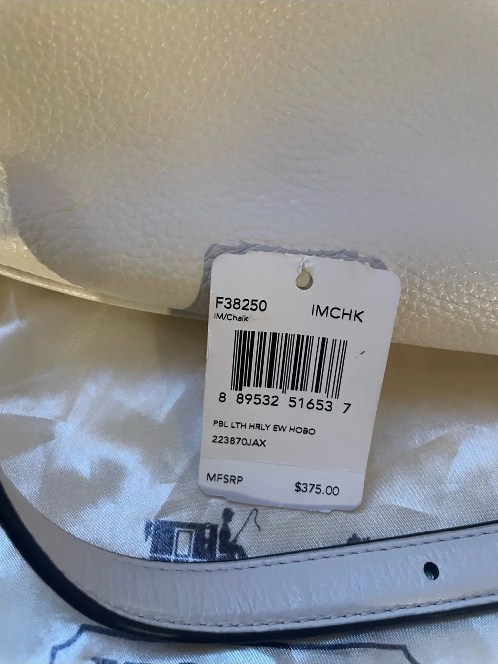 Coach Cream Pebbled Leather Shoulder Bag with Gold Hardware - Coach